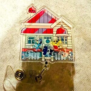 New Bluey shaker Acrylic Design Retractable Badge Reel Clips ID Card Holder